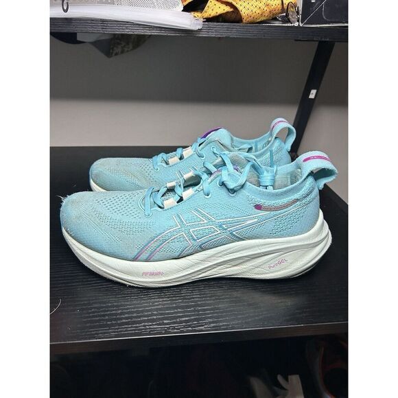 Asics Gel Nimbus 26 Running Shoes Women’s Sz 9 Blue Athletic Trainers - Picture 1 of 15